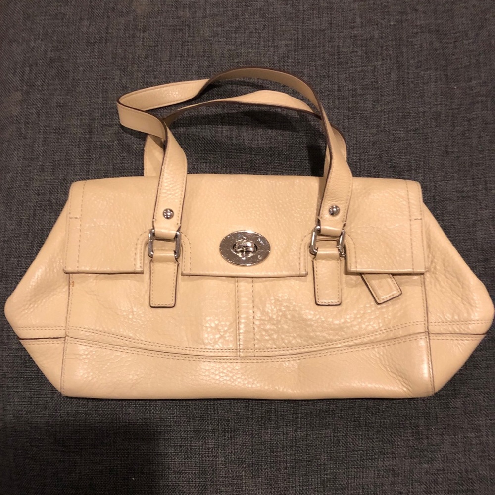 Authentic beige Coach shoulder bag